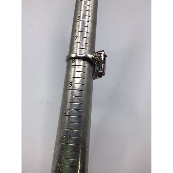 925 Sterling Silver Mystic Topaz CZ Halo Cocktail Ring Size 7.5 Multicolor - Picture 13 of 16